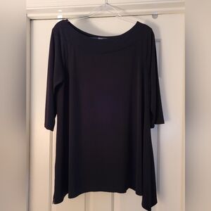 EUC Chico's Black Tunic - Ballet Neckline - Size 3 (US 14/16)